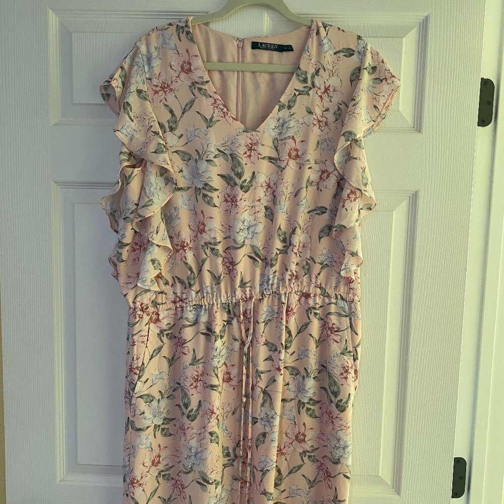 Sheer Lined Adjustable Waist Dress with POCKETS